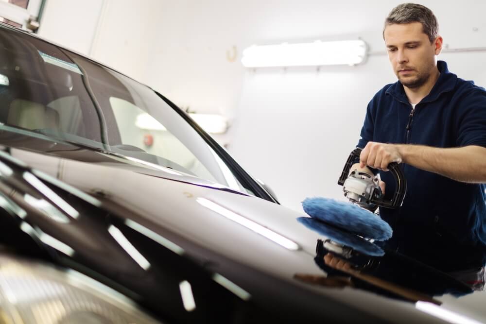 man preparing to apply ceramic coating