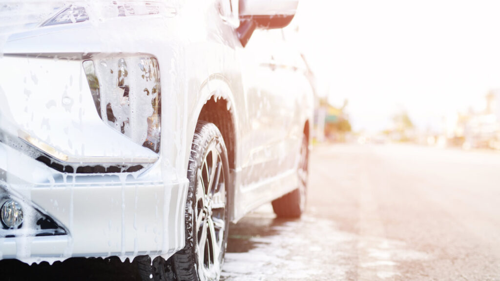 washing after removing tar from a car