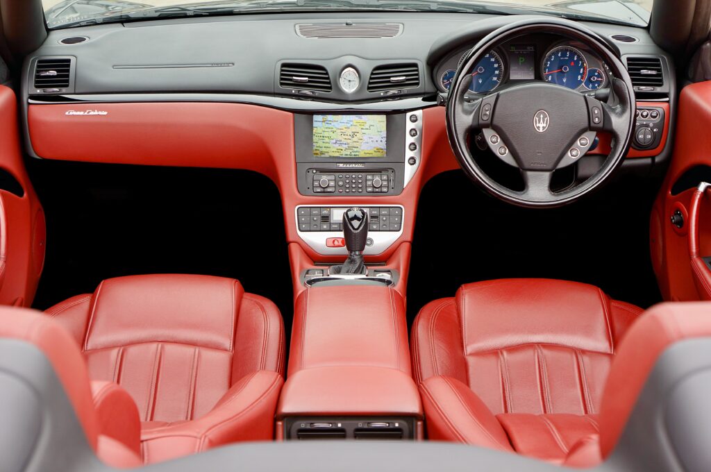 red leather car seats