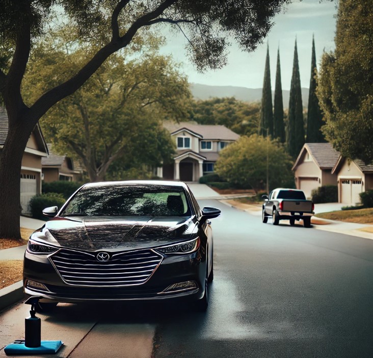 a street with cars