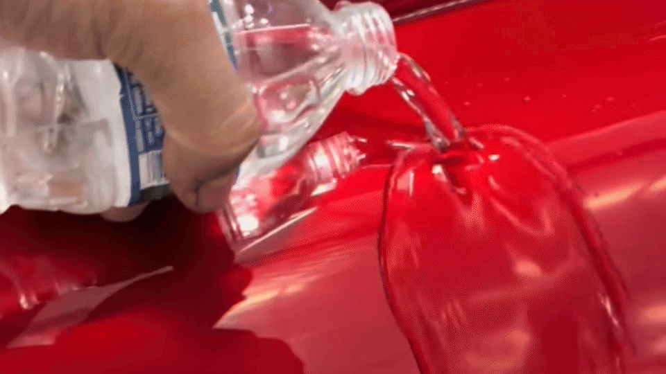 Water beading on coated car hood